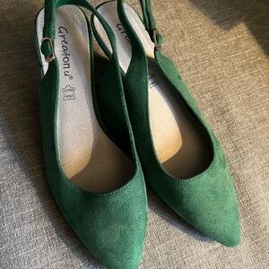 Green Women's Slingback Flats